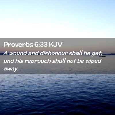 Picture 02 - Proverbs 6:33 KJV - A wound and dishonour shall he get; and his - Bible Verse Picture