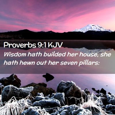 Picture 02 - Proverbs 9:1 KJV - Wisdom hath builded her house, she hath hewn out - Bible Verse Picture