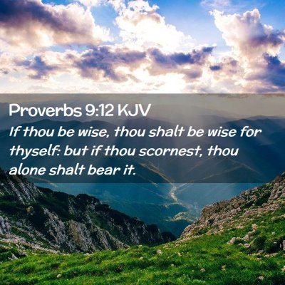 Picture 02 - Proverbs 9:12 KJV - If thou be wise, thou shalt be wise for thyself: - Bible Verse Picture
