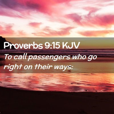 Picture 02 - Proverbs 9:15 KJV - To call passengers who go right on their - Bible Verse Picture