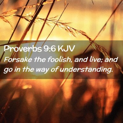 Picture 02 - Proverbs 9:6 KJV - Forsake the foolish, and live; and go in the way - Bible Verse Picture
