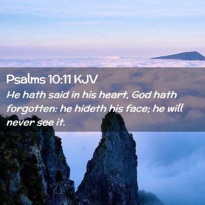 Picture 02 - Psalms 10:11 KJV - He hath said in his heart, God hath forgotten: he - Bible Verse Picture