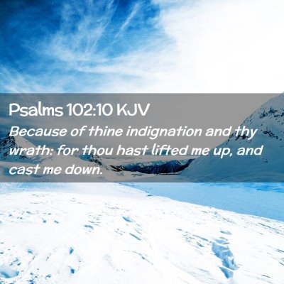 Picture 02 - Psalms 102:10 KJV - Because of thine indignation and thy wrath: for - Bible Verse Picture