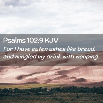 Picture 02 - Psalms 102:9 KJV - For I have eaten ashes like bread, and mingled my - Bible Verse Picture