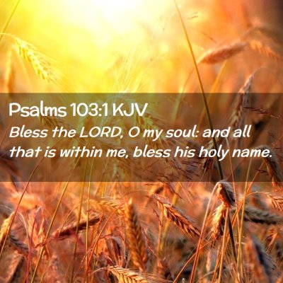 Picture 02 - Psalms 103:1 KJV - Bless the LORD, O my soul: and all that is within - Bible Verse Picture
