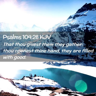 Picture 02 - Psalms 104:28 KJV - That thou givest them they gather: thou openest - Bible Verse Picture