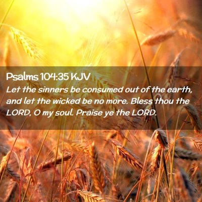 Picture 02 - Psalms 104:35 KJV - Let the sinners be consumed out of the earth, and - Bible Verse Picture