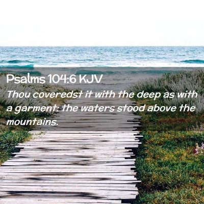 Picture 02 - Psalms 104:6 KJV - Thou coveredst it with the deep as with a - Bible Verse Picture
