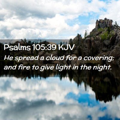 Picture 02 - Psalms 105:39 KJV - He spread a cloud for a covering; and fire to - Bible Verse Picture