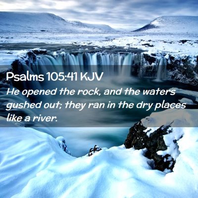 Picture 02 - Psalms 105:41 KJV - He opened the rock, and the waters gushed out; - Bible Verse Picture