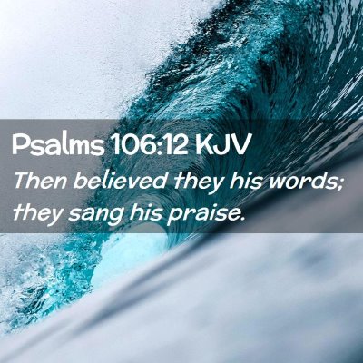 Picture 02 - Psalms 106:12 KJV - Then believed they his words; they sang his - Bible Verse Picture