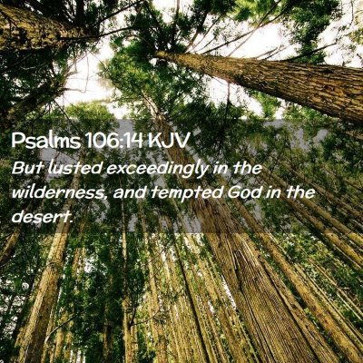 Picture 02 - Psalms 106:14 KJV - But lusted exceedingly in the wilderness, and - Bible Verse Picture