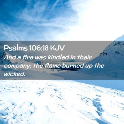Picture 02 - Psalms 106:18 KJV - And a fire was kindled in their company; the - Bible Verse Picture
