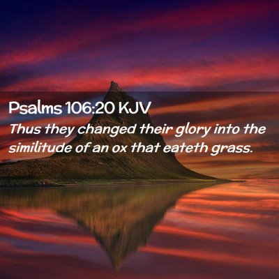 Picture 02 - Psalms 106:20 KJV - Thus they changed their glory into the similitude - Bible Verse Picture