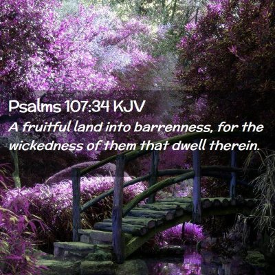 Picture 02 - Psalms 107:34 KJV - A fruitful land into barrenness, for the - Bible Verse Picture