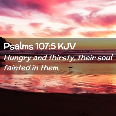 Picture 02 - Psalms 107:5 KJV - Hungry and thirsty, their soul fainted in - Bible Verse Picture