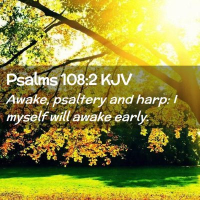 Picture 02 - Psalms 108:2 KJV - Awake, psaltery and harp: I myself will awake - Bible Verse Picture