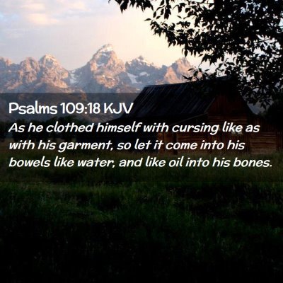 Picture 02 - Psalms 109:18 KJV - As he clothed himself with cursing like as with - Bible Verse Picture