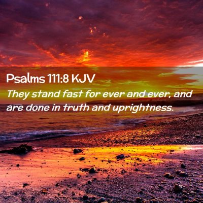 Picture 02 - Psalms 111:8 KJV - They stand fast for ever and ever, and are done - Bible Verse Picture