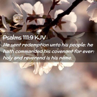 Picture 02 - Psalms 111:9 KJV - He sent redemption unto his people: he hath - Bible Verse Picture