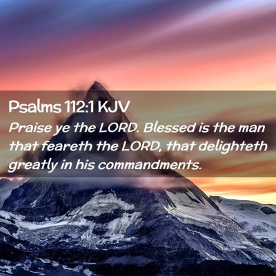 Picture 02 - Psalms 112:1 KJV - Praise ye the LORD. Blessed is the man that - Bible Verse Picture