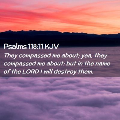 Picture 02 - Psalms 118:11 KJV - They compassed me about; yea, they compassed me - Bible Verse Picture