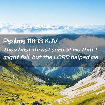Picture 02 - Psalms 118:13 KJV - Thou hast thrust sore at me that I might fall: - Bible Verse Picture