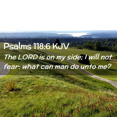 Picture 02 - Psalms 118:6 KJV - The LORD is on my side; I will not fear: what can - Bible Verse Picture