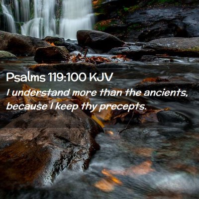 Picture 02 - Psalms 119:100 KJV - I understand more than the ancients, because I - Bible Verse Picture