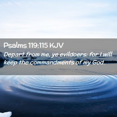 Picture 02 - Psalms 119:115 KJV - Depart from me, ye evildoers: for I will keep the - Bible Verse Picture