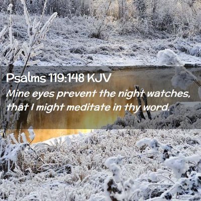 Picture 02 - Psalms 119:148 KJV - Mine eyes prevent the night watches, that I might - Bible Verse Picture