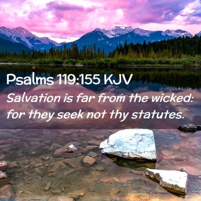Picture 02 - Psalms 119:155 KJV - Salvation is far from the wicked: for they seek - Bible Verse Picture