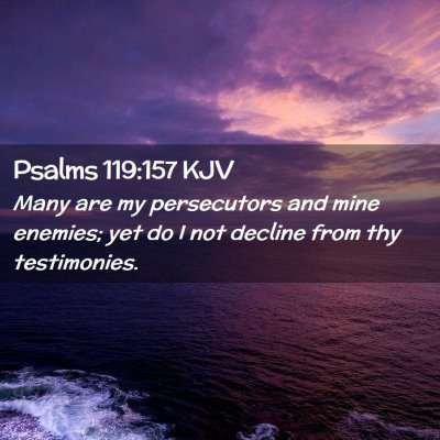 Picture 02 - Psalms 119:157 KJV - Many are my persecutors and mine enemies; yet do - Bible Verse Picture
