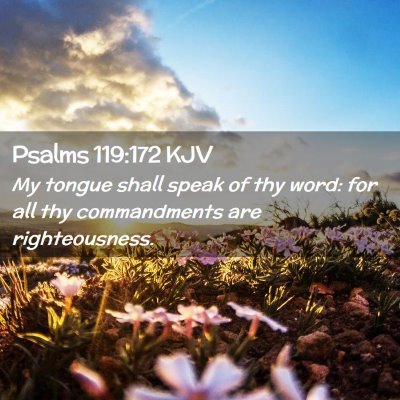 Picture 02 - Psalms 119:172 KJV - My tongue shall speak of thy word: for all thy - Bible Verse Picture