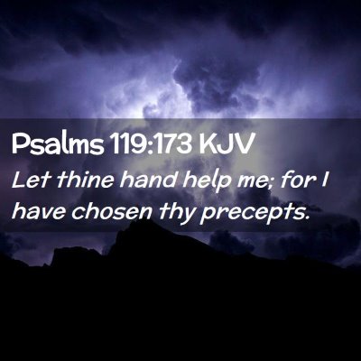 Picture 02 - Psalms 119:173 KJV - Let thine hand help me; for I have chosen thy - Bible Verse Picture