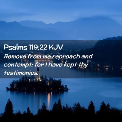 Picture 02 - Psalms 119:22 KJV - Remove from me reproach and contempt; for I have - Bible Verse Picture