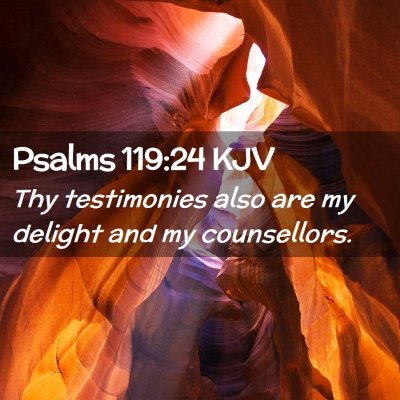 Picture 02 - Psalms 119:24 KJV - Thy testimonies also are my delight and my - Bible Verse Picture