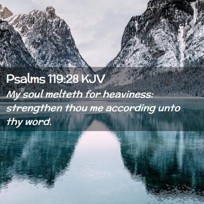 Picture 02 - Psalms 119:28 KJV - My soul melteth for heaviness: strengthen thou me - Bible Verse Picture
