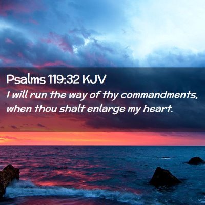 Picture 02 - Psalms 119:32 KJV - I will run the way of thy commandments, when thou - Bible Verse Picture