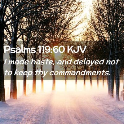 Picture 02 - Psalms 119:60 KJV - I made haste, and delayed not to keep thy - Bible Verse Picture