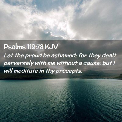 Picture 02 - Psalms 119:78 KJV - Let the proud be ashamed; for they dealt - Bible Verse Picture