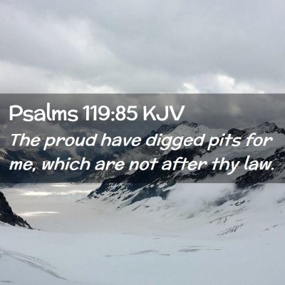 Picture 02 - Psalms 119:85 KJV - The proud have digged pits for me, which are not - Bible Verse Picture