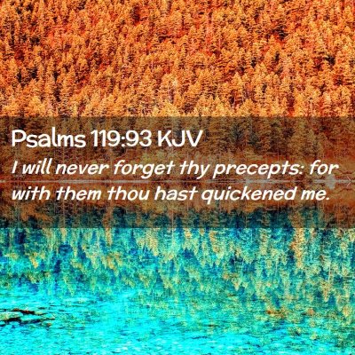 Picture 02 - Psalms 119:93 KJV - I will never forget thy precepts: for with them - Bible Verse Picture