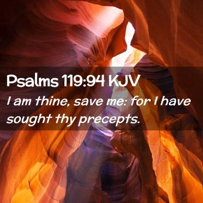 Picture 02 - Psalms 119:94 KJV - I am thine, save me: for I have sought thy - Bible Verse Picture
