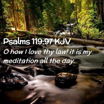 Picture 02 - Psalms 119:97 KJV - O how I love thy law! it is my meditation all the - Bible Verse Picture
