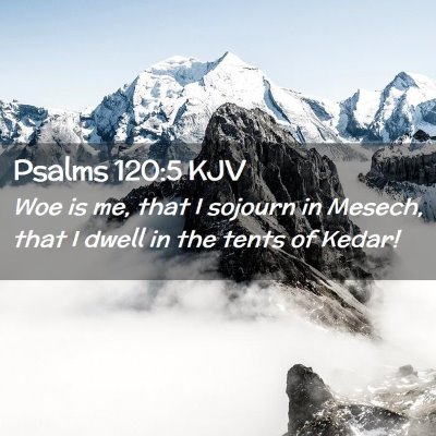 Picture 02 - Psalms 120:5 KJV - Woe is me, that I sojourn in Mesech, that I dwell - Bible Verse Picture