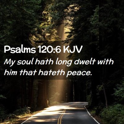 Picture 02 - Psalms 120:6 KJV - My soul hath long dwelt with him that hateth - Bible Verse Picture
