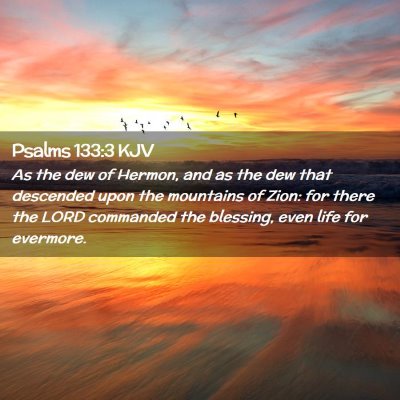 Picture 02 - Psalms 133:3 KJV - As the dew of Hermon, and as the dew that - Bible Verse Picture