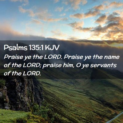 Picture 02 - Psalms 135:1 KJV - Praise ye the LORD. Praise ye the name of the - Bible Verse Picture