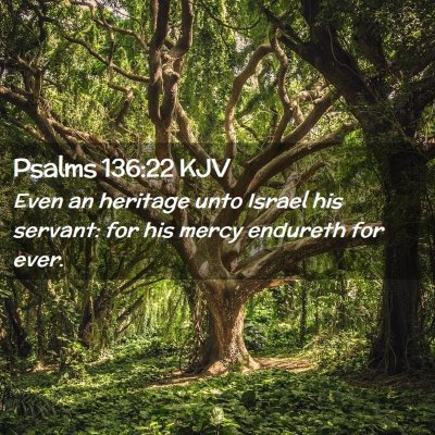 Picture 02 - Psalms 136:22 KJV - Even an heritage unto Israel his servant: for his - Bible Verse Picture